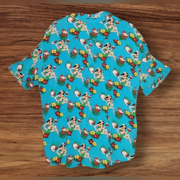 Quirky Retro Hawaiian Shirt Coconuts & Bathing Beauties Sz XXL Volup Excellent! - Picture 2 of 3